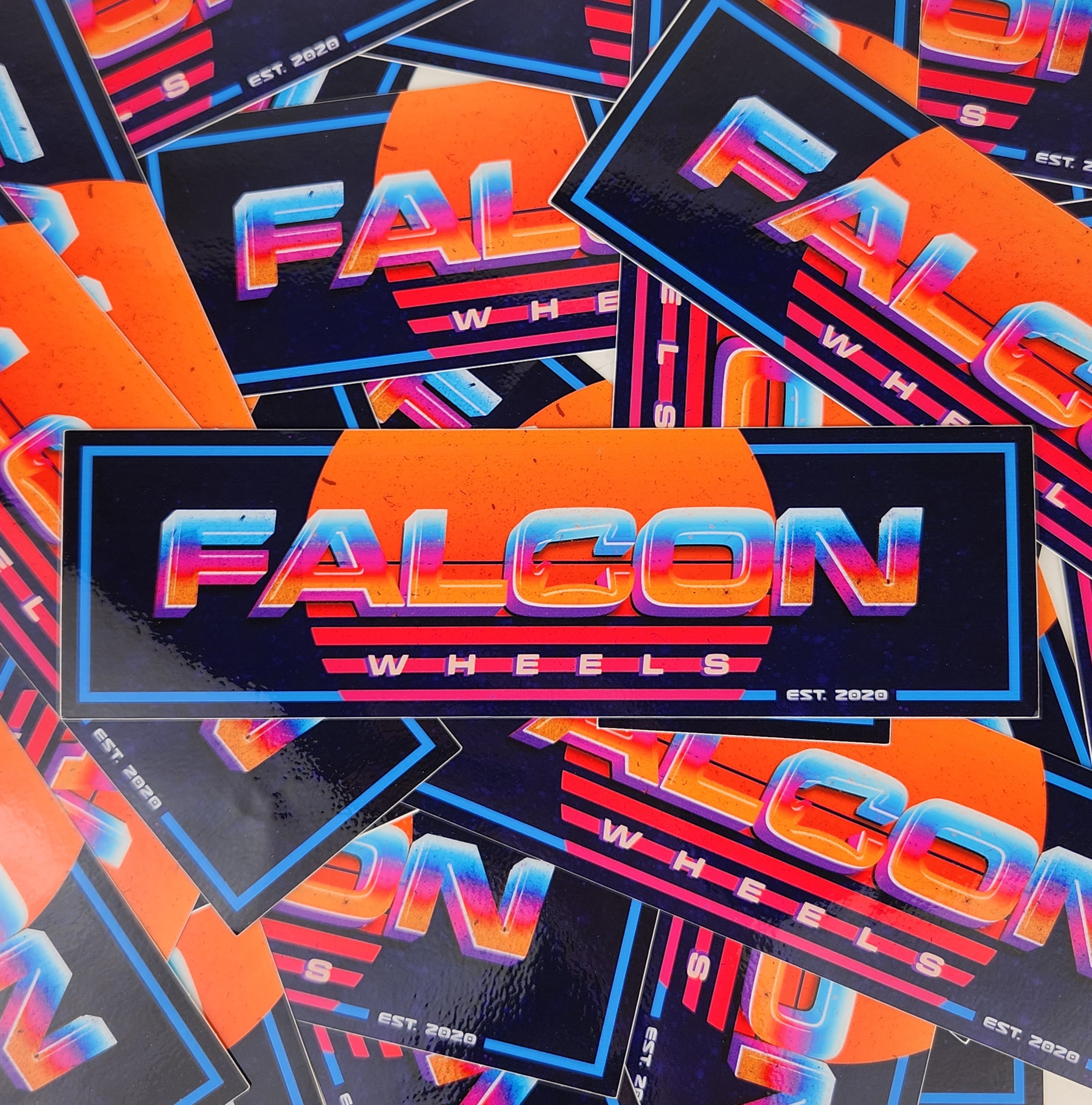Falcon Wheels Retro Sunset Sticker 8" - Premium  from Falcon Off-Road Wheels - Just $8! Shop now at Falcon Off-Road Wheels 