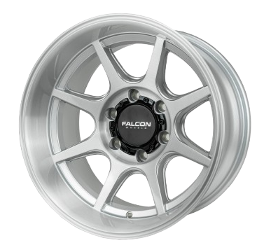 T8 "Seeker"- Silver Brush Face 17x9
