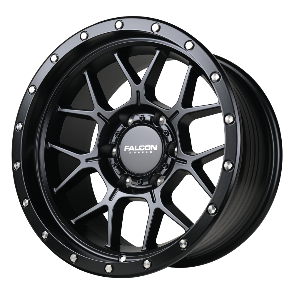 TX - Titan Matte Black 17x9 - Premium Wheels from Falcon Off-Road Wheels - Just $345! Shop now at Falcon Off-Road Wheels