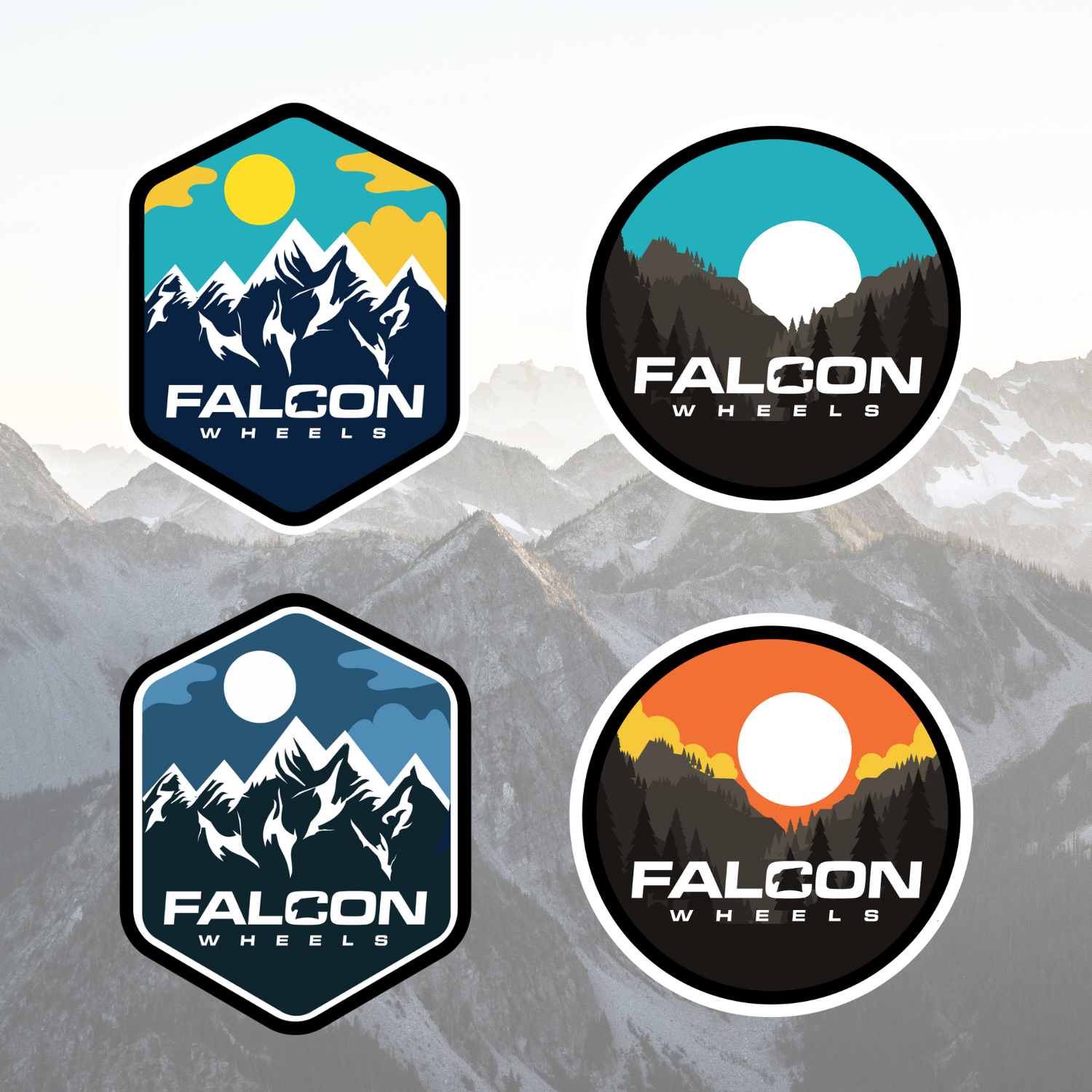 Falcon Wheels Sticker Day & Night 4 pcs - Premium Decals from Falcon Off-Road Wheels - Just $4.99! Shop now at Falcon Off-Road Wheels 