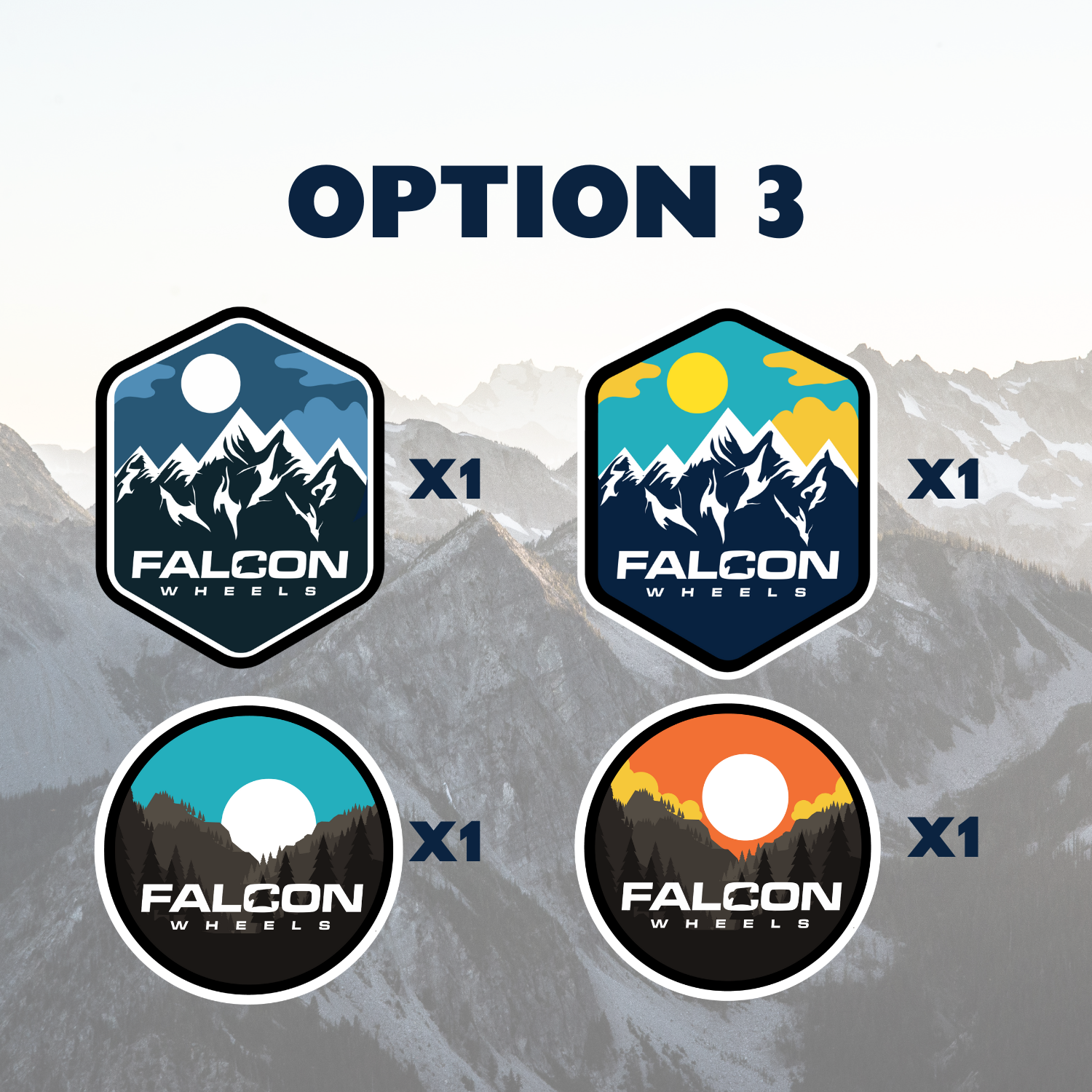 Falcon Wheels Sticker Day & Night 4 pcs - Premium Decals from Falcon Off-Road Wheels - Just $4.99! Shop now at Falcon Off-Road Wheels 