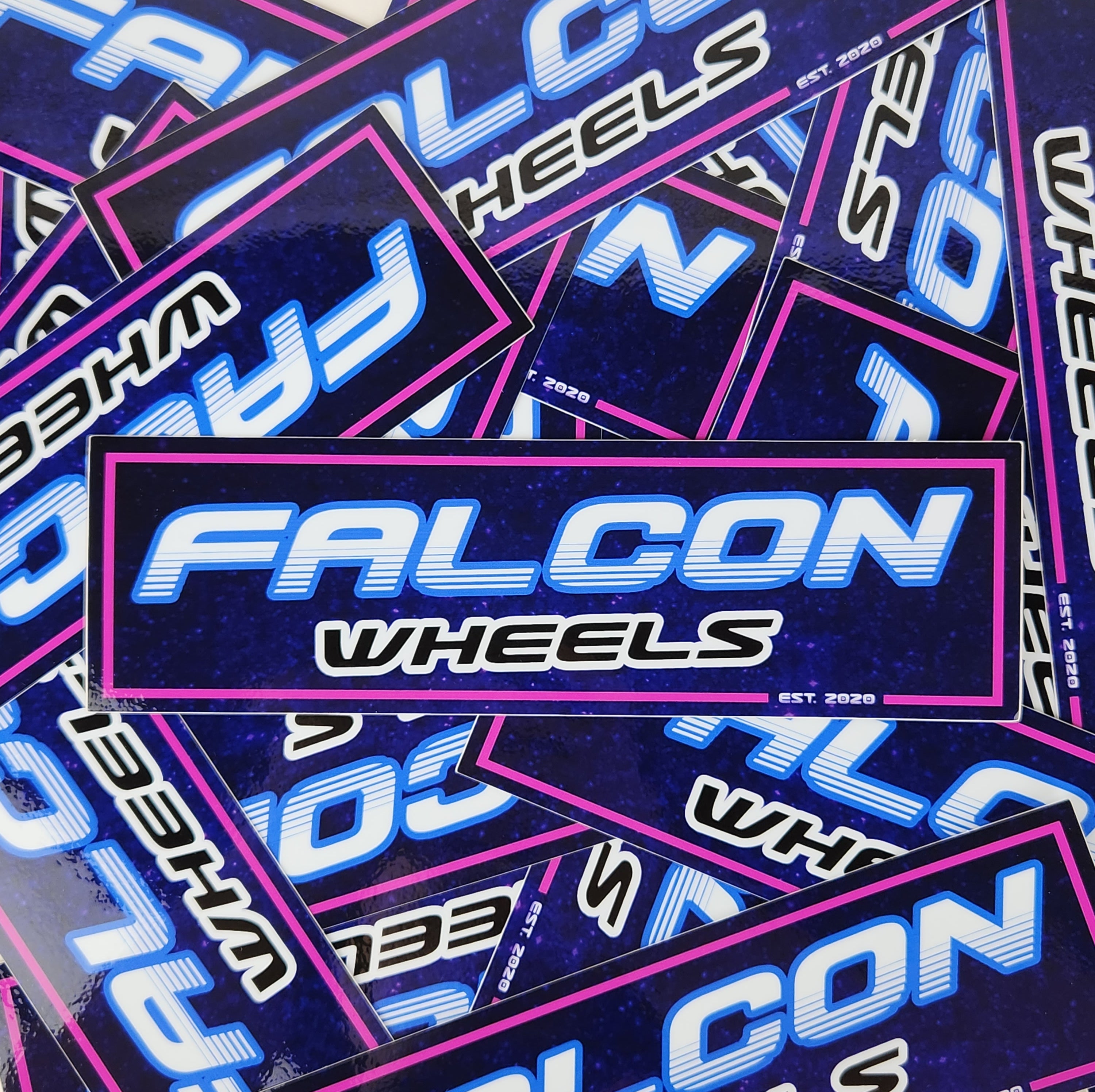 Falcon Wheels Retro Neon Sticker 8" - Premium  from Falcon Off-Road Wheels - Just $8! Shop now at Falcon Off-Road Wheels 