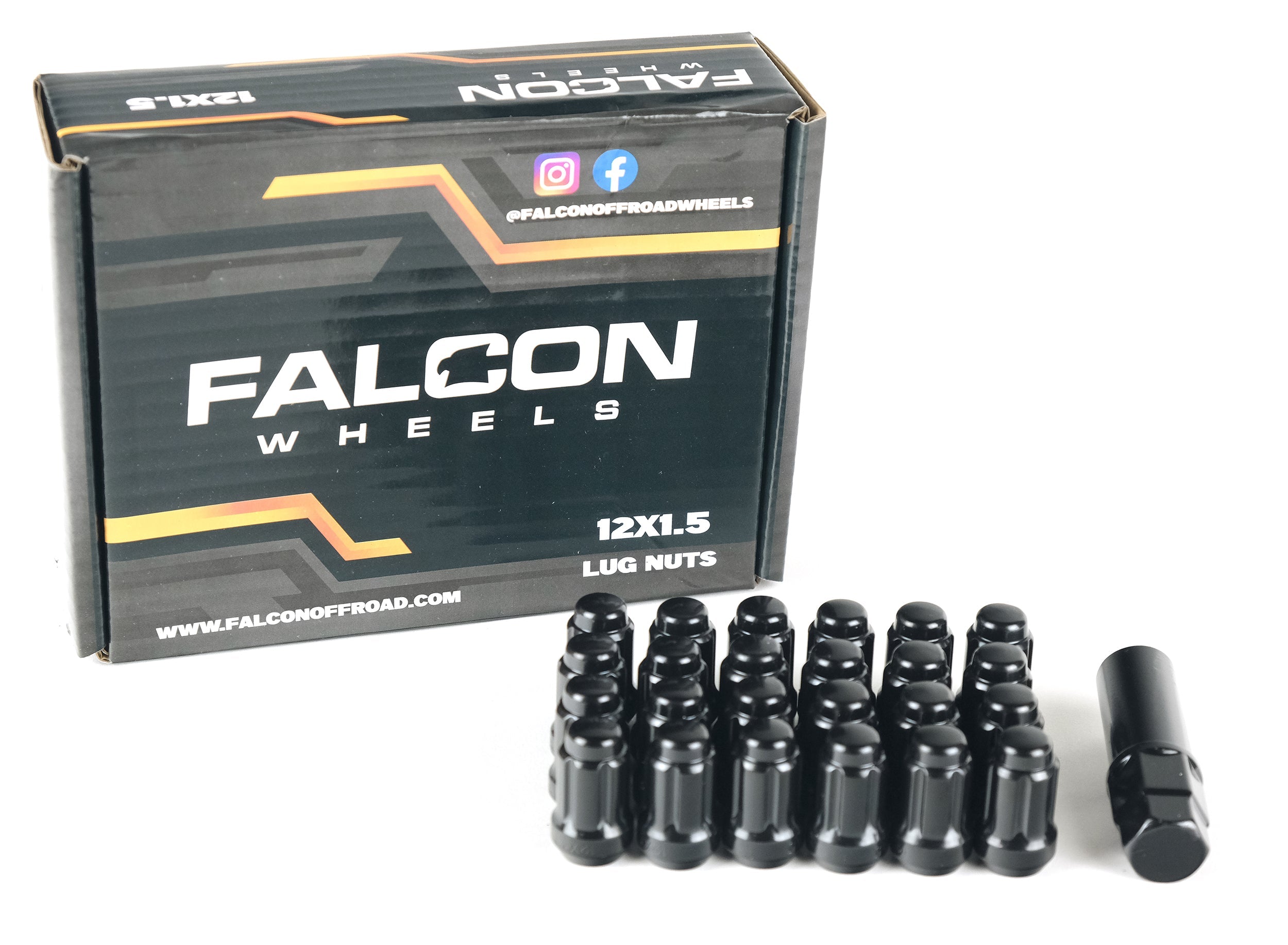 M12x1.5 Spline Lug Nut W/Key 24pc - Premium  from Falcon Off-Road Wheels  - Just $35.00! Shop now at Falcon Off-Road Wheels 