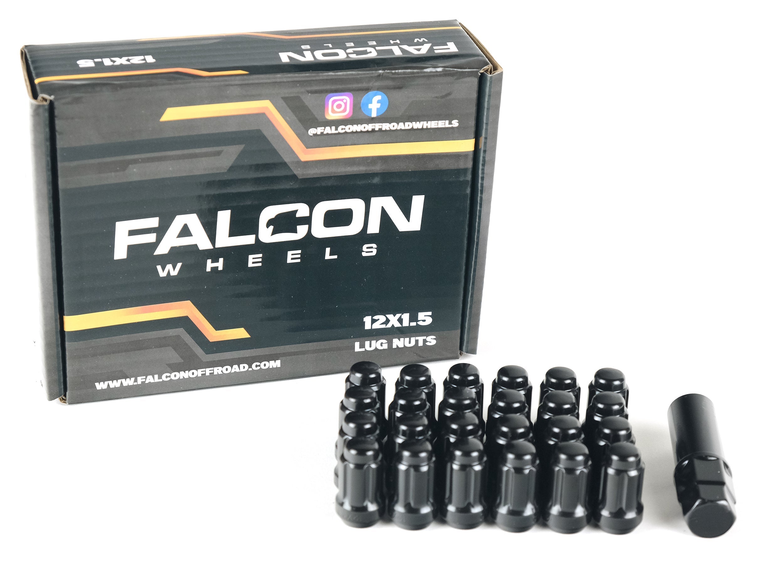 M12x1.5 Spline Lug Nut W/Key 24pc - Premium  from Falcon Off-Road Wheels - Just $40! Shop now at Falcon Off-Road Wheels 