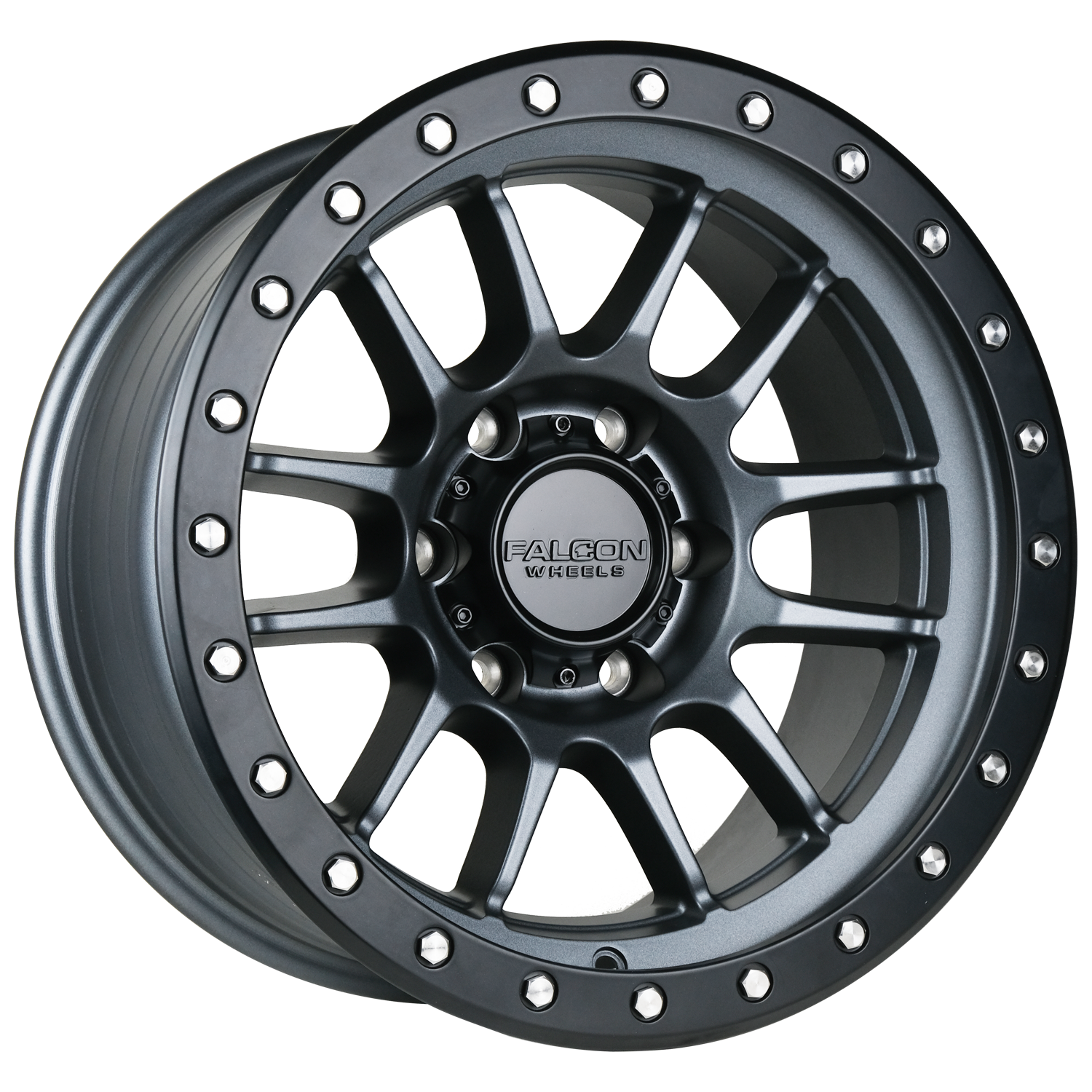 T7 - Matte Gunmetal 17x9 - Premium Wheels from Falcon Off-Road Wheels - Just $335! Shop now at Falcon Off-Road Wheels 