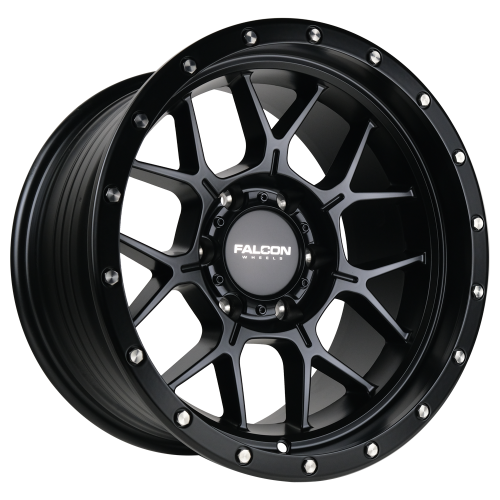 TX - Titan Matte Black 17x9 - Premium Wheels from Falcon Off-Road Wheels - Just $345! Shop now at Falcon Off-Road Wheels 